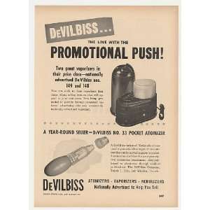  1951 DeVilbiss Vaporizer Pocket Atomizer Trade Print Ad 