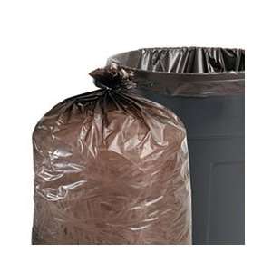  Total Recycled Content Trash Bags, 60 gal, 1.5mil, 38 x 60, Brown 