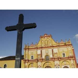  Cross and Cathedral in San Cristobal de Las Casas, Mexico 