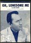 Oh Lonesome Me 1958 DON GIBSON Vintage Sheet Music