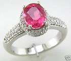 pink tourmaline oval round diamond band cocktail ring one day