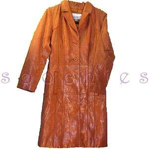 Wilsons Maxima Leather Duster Camel Jacket Womens sz M  