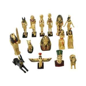  Egyptian Decor, Set of 16 Mini Egyptian Statues: Home 