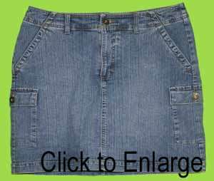 St. Johns Bay sz 14 Stretch Womens Blue Jeans Denim Skorts Skirt 