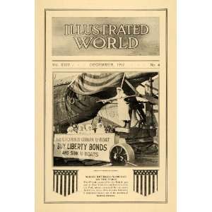  1917 Print Sink German U Boats Buy Liberty Bonds WWI 