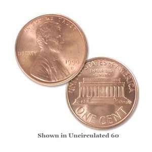  Brilliant Red Uncirculated 1990 D Lincoln Penny 