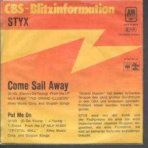  COME SAIL AWAY 7 INCH (7 VINYL 45) GERMAN A&M 1977 STYX 