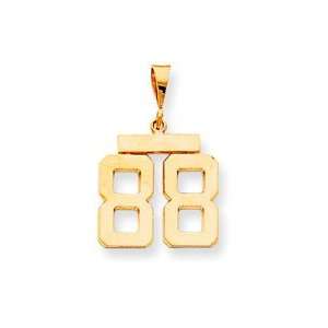  Sports Number 2 Digit Charm, Yellow Gold: Jewelry