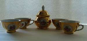   HANDARBET Bavaria Germany Horst Kuba 5 Piece Tea Set Courting Couples