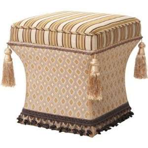   Ottoman with Cord, Braid, Tassel Trim & Tassels: Furniture & Decor