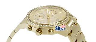   U14503L1 chrono gold tone dial stainless steel band women watch NEW