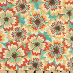   Tossed Florals Blue Sky Fabric By The Yard Arts, Crafts & Sewing