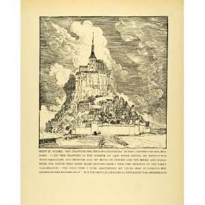   Michel Cathedral France Normandy Pennell Medieval   Original Engraving