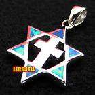 925 Sterling Silver MESSIANIC STAR OF DAVID WITH CROSS PENDANT
