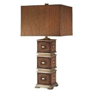  Stack Cube Table Lamp in Dark Brown (Set of 2): Home 