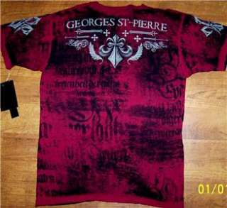 AFFLICTION GEORGES ST PIERRE GSP ICON REVERSIBLE TEE SIZE XXL NWT