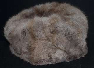 RARE Vintage Squirrel Fur Hat with Gray Satin Lining By Genka Furriers 