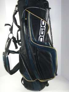   Scorch Black Blue Yellow Stand 8 Way Golf Bag With Rain Hood  