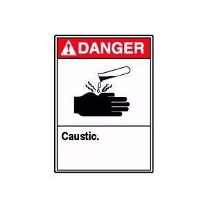 DANGER CAUSTIC (W/GRAPHIC) 14 x 10 Aluminum Sign: Home 