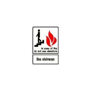  Fire Safety Sign   7 x 10 (Plastic) In Case Of Fire Do 