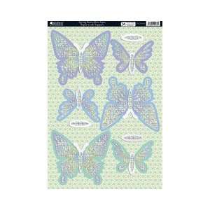  Seasons Die Cut Punch Out Sheet: Spring Butterflies Aqua 