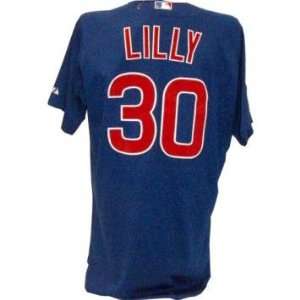 Ted Lilly #30 Chicago Cubs 2010 Game Used Blue Cool Base Jersey (Size 