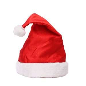  New Short Silk Powder Flash Cap Santa Hat Red