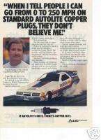 1984 AUTOLITE COPPER SPARK PLUG VINTAGE AD FRANK HAWLEY  