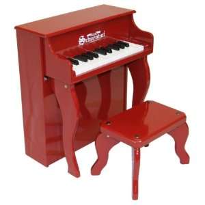  25 Key Elite Spinet Piano in Red by Schoenhut: Toys 