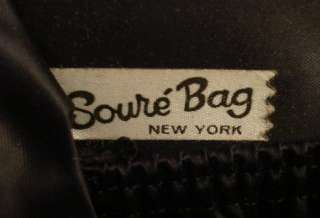 Vintage Soure Black Wool/Glass Bead Handbag 1950’S  