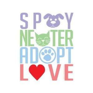  Spay Neuter Adopt Love 2 Sticker: Automotive