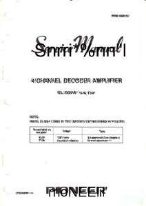 Pioneer QL 600A Amplifier Service Manual PDF  