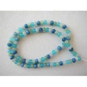   multi blue quartz rondelle beads 16 strand rondell