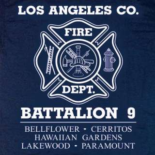 Los Angeles County Fire Dept. Battalion 9 T shirt XL  