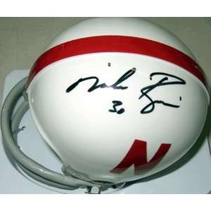  Autographed Mike Rozier Mini Helmet   Nebraska Corhuskers 