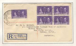 SOLOMON ISLANDS 1935 78 Postal History collection censor airmail 