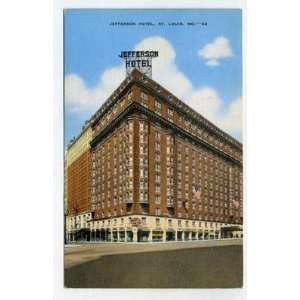  Jefferson Hotel Linen Kropp Postcard St Louis Missouri 