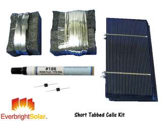 72 Short Tabbed 3x6 Solar Cells DIY Solar Panel Kit w/Wire Flux 