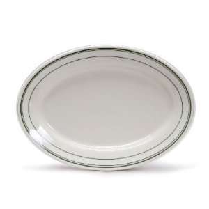   Platter   American White with Green Band   1 Dozen: Kitchen & Dining