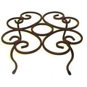  Iron Scroll Planter Stand 13 Inches Wide By 6 1/4 Inches 