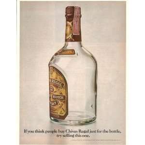  1977 Chivas Regal Try Selling Empty Bottle Print Ad (20526 