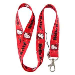  1 Pc Hello Kitty Cute Color Red Yellow Flowers Lanyard 