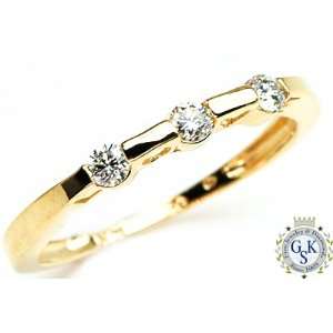    Lovely Natural Diamond Solid 14K Yellow Gold Band Ring: Jewelry