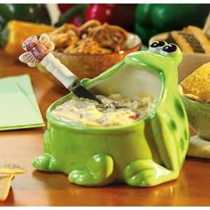    Ceramic Whimsical Open Mouth Frog Dip Server: Everything Else