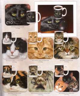 Cat Mug & Mousepad Sets Black Tiger Tabby Calico Orange  
