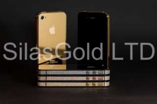 iPhone 4S Middle Chasies Bezel with Swarovski Crystals Gold Plated and 