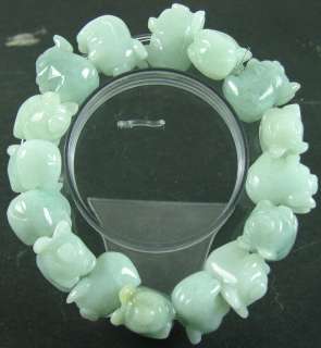 Green Natural A Jade Jadeite Lovely Piggy Bangle Bracelet B 090  