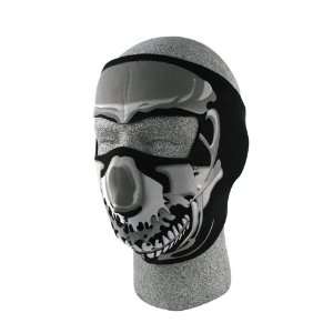  Zan Full Face Neoprene Mask Chrome Skull Automotive