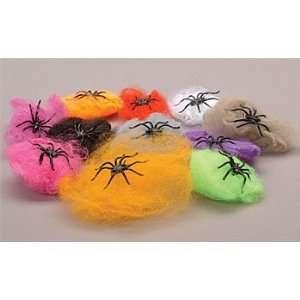   12   MINI HALLOWEEN HAUNTED HOUSE SPIDER WEBS + Spider: Toys & Games