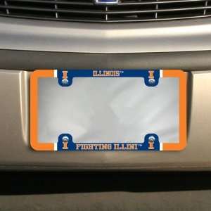  Illinois Fighting Illini Thin Rim Varsity License Plate 